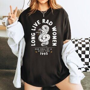 Long Live Rad Women Shirt, Boho Feminist Snake Graphic Tee